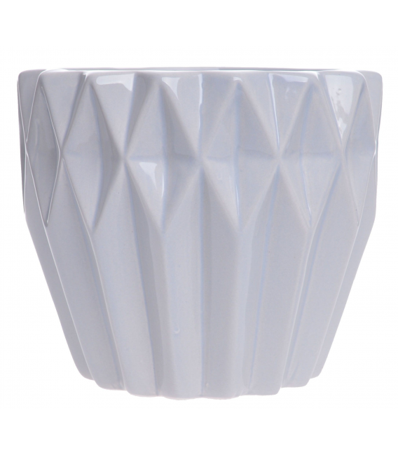 Doniczka ceramiczna geometryczna szara JOYO
