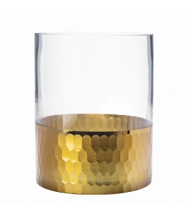 Wazon świecznik szklany Golden Honey 15cm