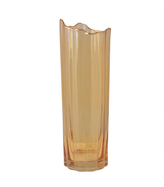 Szklany wazon miodowy ze złotym rantem