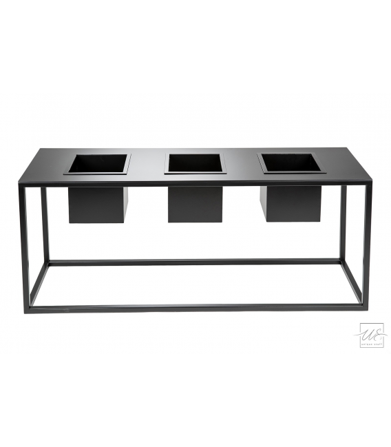 Metalowy stolik z donicami kwadratowymi PINO